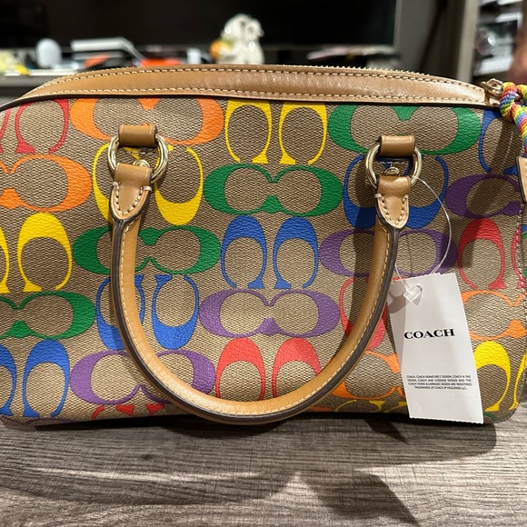 Medium size rainbow pride edition coach purse - Picture 1 of 4